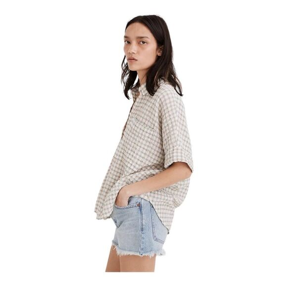NWT Madewell XXS Plaid OverSized Button Down - Picture 2 of 10